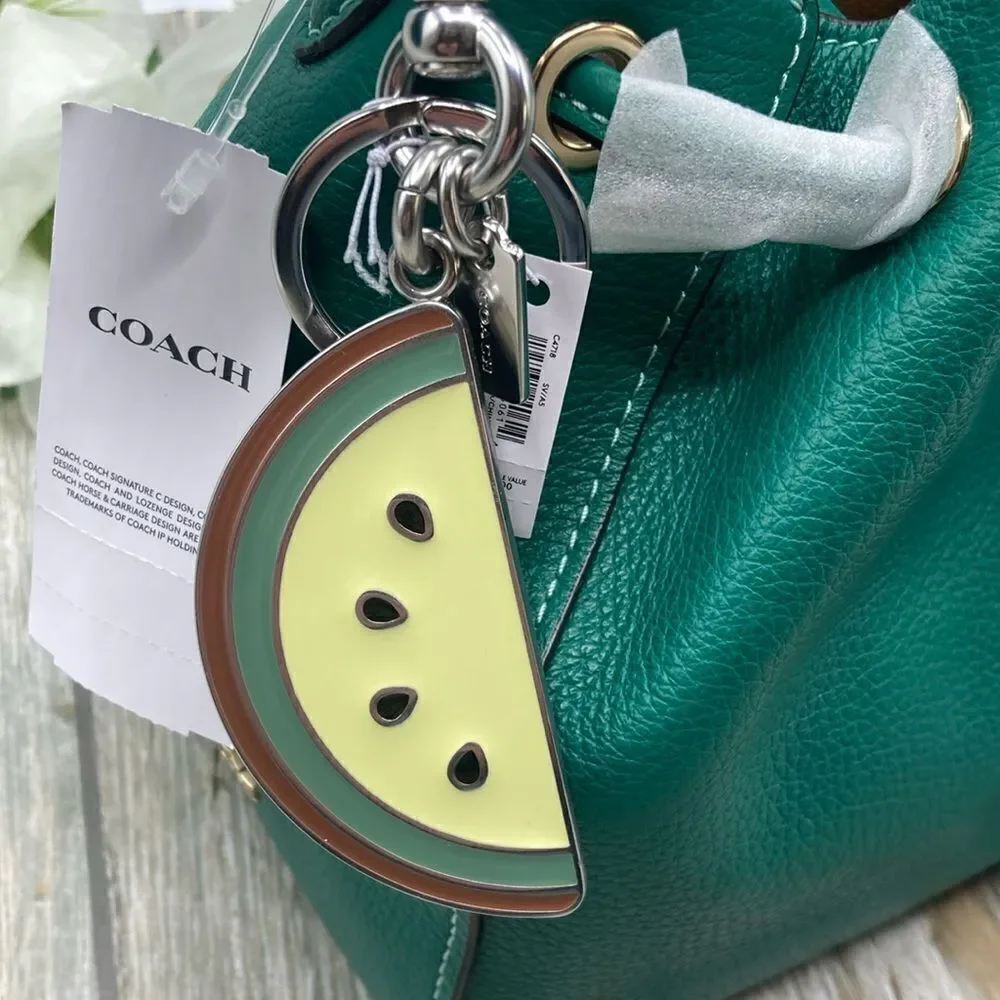 Coach Shoulder & Crossbody Purse Bag With Melon Slice Charm Leather